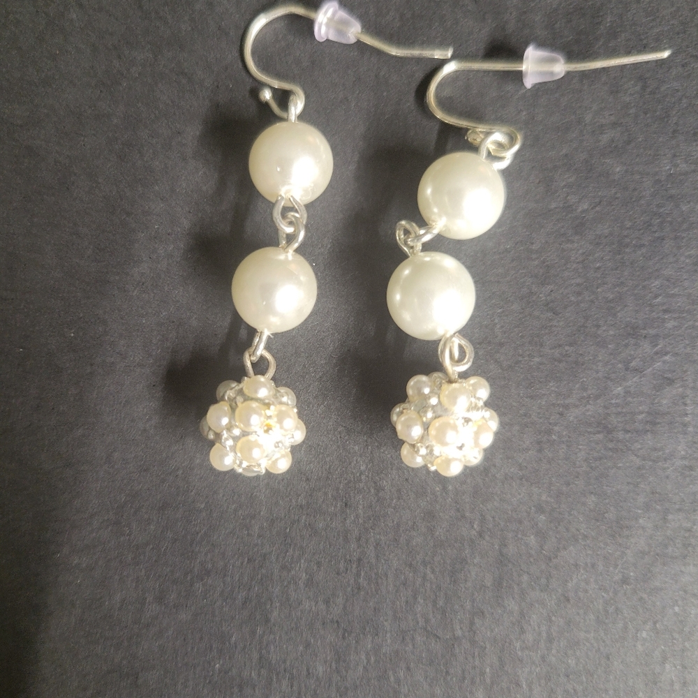 Elegant Silver and Pearl Drop Earrings